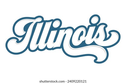 Illinois hand lettering design calligraphy vector, Illinois text vector trendy typography design