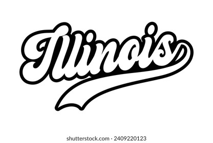 Illinois hand lettering design calligraphy vector, Illinois text vector trendy typography design