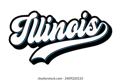 Illinois hand lettering design calligraphy vector, Illinois text vector trendy typography design