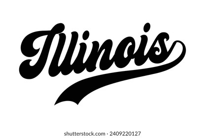 Illinois hand lettering design calligraphy vector, Illinois text vector trendy typography design