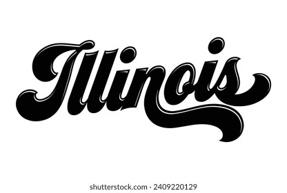 Illinois hand lettering design calligraphy vector, Illinois text vector trendy typography design