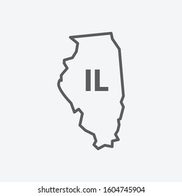 Illinois icon line symbol. Isolated vector illustration of icon sign concept for your web site mobile app logo UI design.