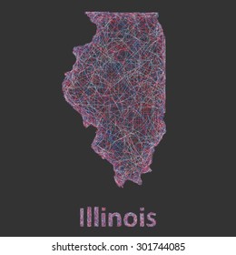 Illinois line art map