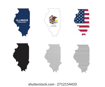 Illinois Map. Map of the American state of Illinois in various types