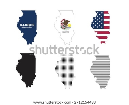 Illinois Map. Map of the American state of Illinois in various types