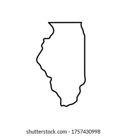 Illinois. Karte schwarzen Umriss Zustand USA. Vektorgrafik.