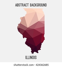 Illinois map in geometric polygonal style.Abstract tessellation,modern design background. Vector illustration EPS8