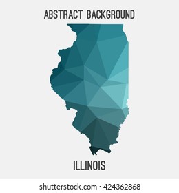 Illinois map in geometric polygonal style.Abstract tessellation,modern design background. Vector illustration EPS8