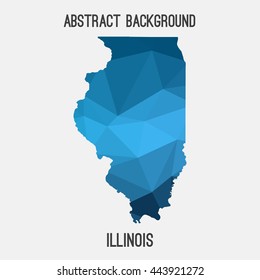 Illinois map in geometric polygonal,mosaic style.Abstract tessellation,modern design background. Vector illustration EPS8