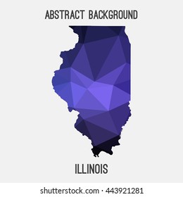 Illinois map in geometric polygonal,mosaic style.Abstract tessellation,modern design background. Vector illustration EPS8
