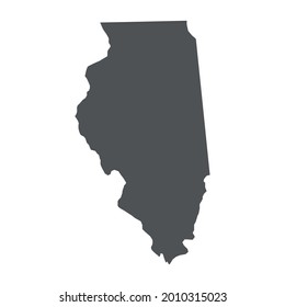 
Illinois map in gray on a white background