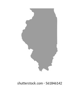 Illinois map in gray on a white background