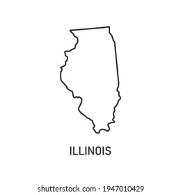 Illinois map icon isolated on white background. Vector illustration.