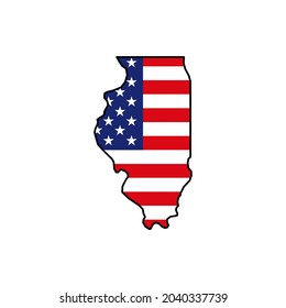 Illinois map icon. Illinois icon vector