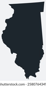 Illinois map. Just a simple border map. Shape of the state. Flat blank Illinois outline. Vector boundary illustration.