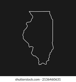 Illinois map on black background
