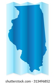 Illinois map on a white background. Vector illustration.