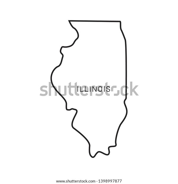 Illinois Map Outline Vector Design Template Stock Vector (Royalty Free ...