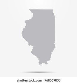 Illinois map with shadow svg