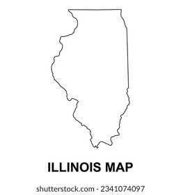 Illinois map shape, united states of america. Flat concept icon symbol vector illustration .