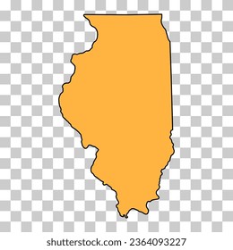 Illinois Landkarte Form, vereinte Staaten von Amerika. Flaches Concept Symbol Vektorgrafik Symbol .