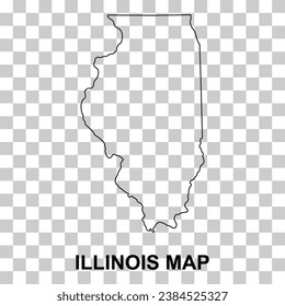 Forma de mapa de Illinois, estados unidos de américa. Icono de concepto plano, ilustración vectorial.