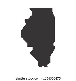 Illinois map. Simple black map. Vector eps 08. State of US America Maps.