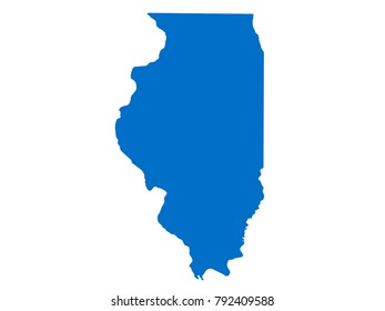 Illinois map Sky Blue Tone vector isolated on white background vector EPS 10