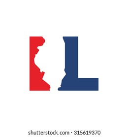 illinois map. illinois symbol. illinois logo vector. icon. IL.