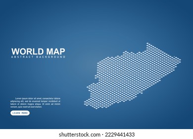 Illinois Map - USA, United States of America Map vector template with isometric top and white pixel, grid, grunge, halftone style isolated on blue background - Vector illustration eps 10