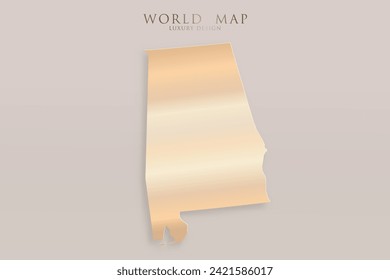 Illinois Map - USA, United States of America Map vector template with 3D, gold luxury design including shadow on bright background for design, education, website - Vector illustration eps 10