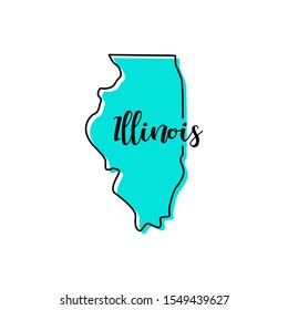 Illinois Map Vector Design Template