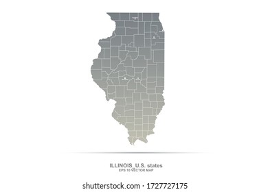 illinois map. illinois vector map of u.s. states.