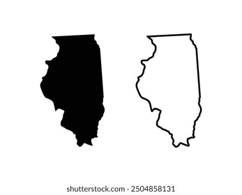 Illinois maps vector isolated on a transparent background