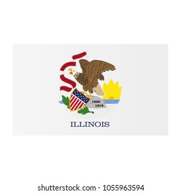 Illinois national flag on white background texture. Vector illustration state symbol.