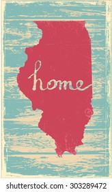 Illinois nostalgic rustic vintage state vector sign