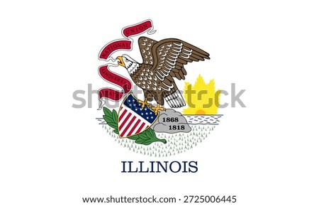 Illinois official state flag. Part of The United States of America. Clean design for print, web, or educational use. Vector illustration.