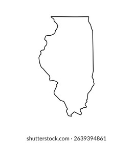 Illinois outline map isolated on white background