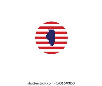 Illinois outline map USA state symbol