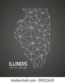 Illinois outline vector map