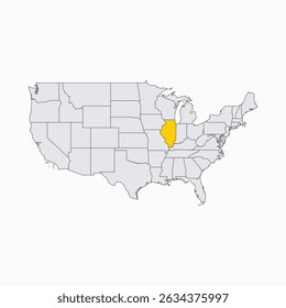 Illinois Region highlighted on USA map