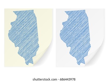 Illinois scribble map on a white background.