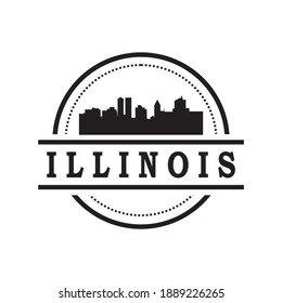 illinois skyline silhouette vector logo