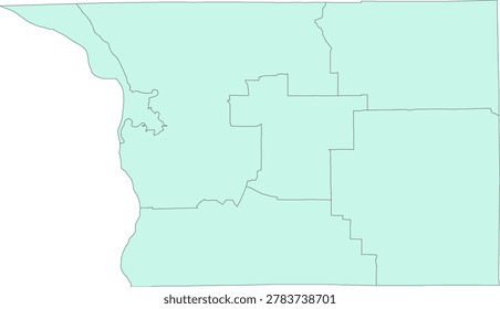 Illinois State Carroll County vector Census Tract polygon based on Tiger 2020 Census Data