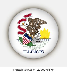 Illinois state flag. Vector illustration.
