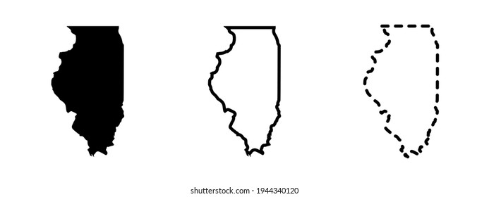 Illinois state isolated on a white background, USA map