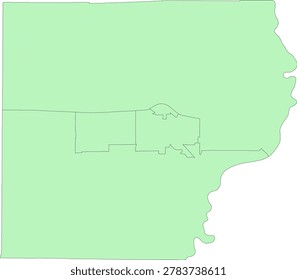 Illinois State Lawrence County vector Census Tract polygon based on Tiger 2020 Census Data