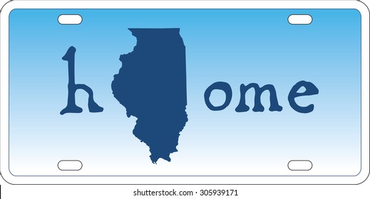 Illinois state license plate vector