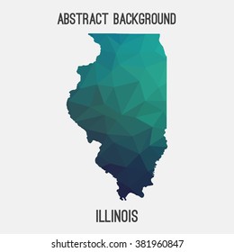 Illinois state map in geometric polygonal style.Abstract tessellation,modern design background. Vector illustration EPS8 svg
