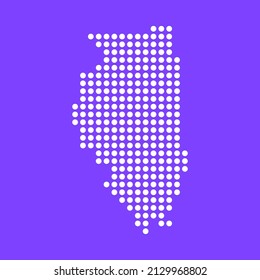 Illinois state map round tech design. Vector illustration eps 10.